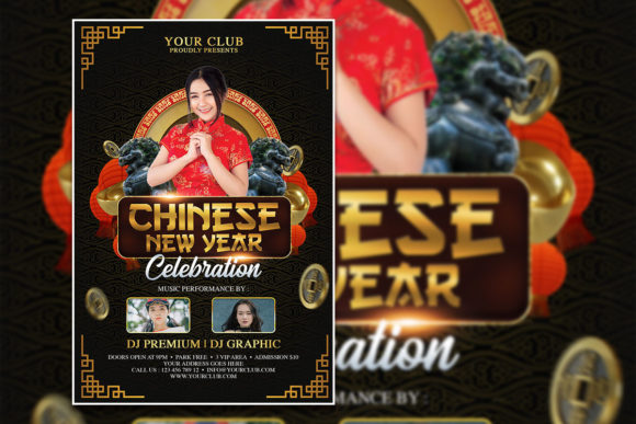 Design a Festive Chinese New Year Celebration Poster with Editable Templates