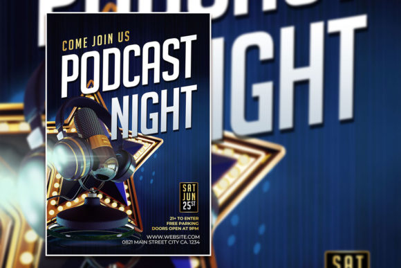 Design Your Next Live Show with a Podcast Night Poster