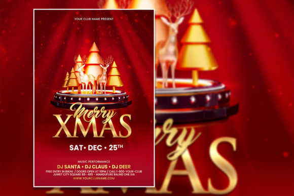 Red Style Merry Xmas Poster Template: A Festive Design Solution